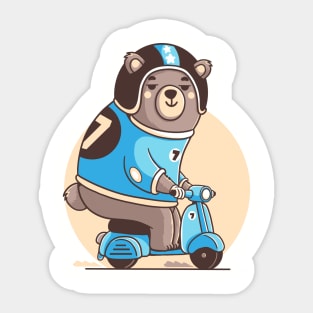 Scooter Bear Sticker